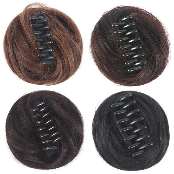 Light Brown/Dark Brown/Brownish Black/Natural Black 100% Human Hair Chignon Fashionable