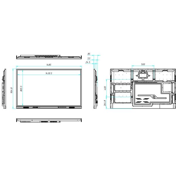 65 Inch Primary Secondary School Teaching Board With Tools Software Wifi USB Share