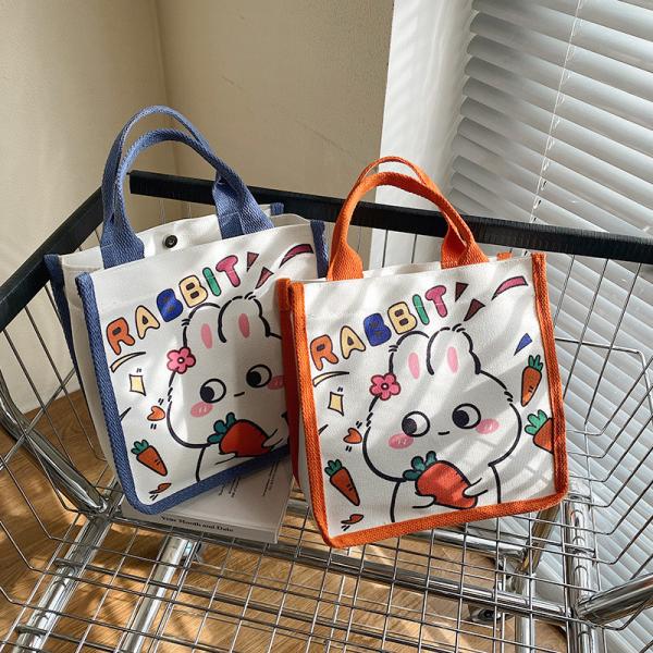 Winnie The Pooh Rubber Stamp Shopping Bag Kiki Titi Cartoon Shoulder Canvas Ladies