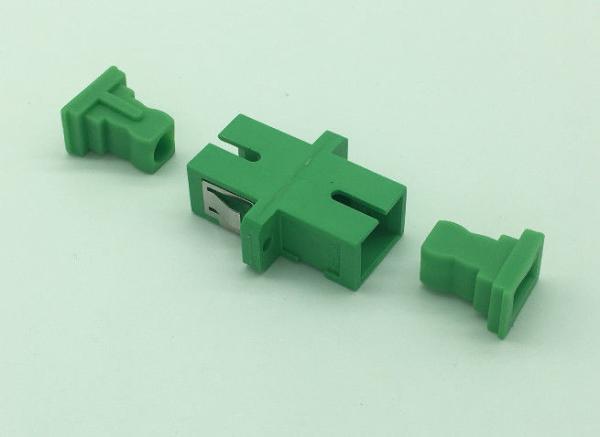 SC APC Fiber Opitc Adapter Simplex Single Mode Green Color ABS Material