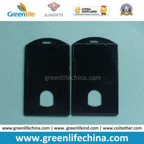 Black/White Rigid Hard Plastic Card Holder Good Lanyard Partner