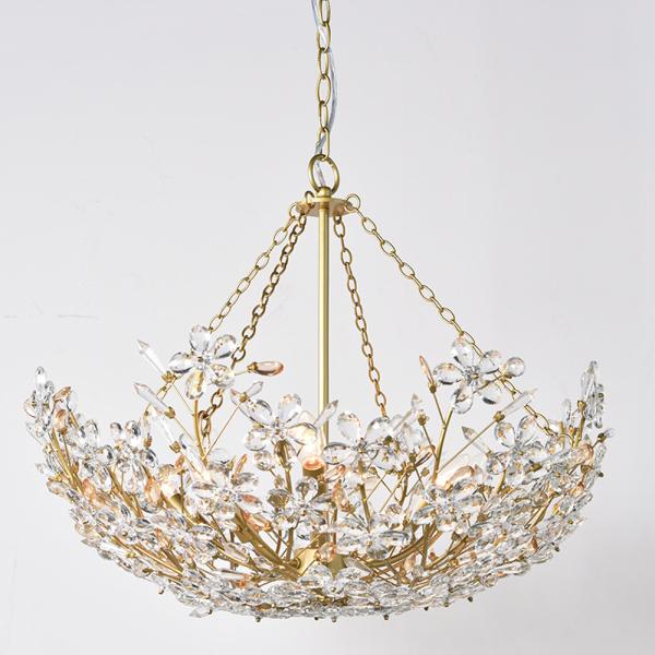 Gold crystal chandelier lights for living room tree branch Cheshire Basin Chandelier(WH-MI-155)