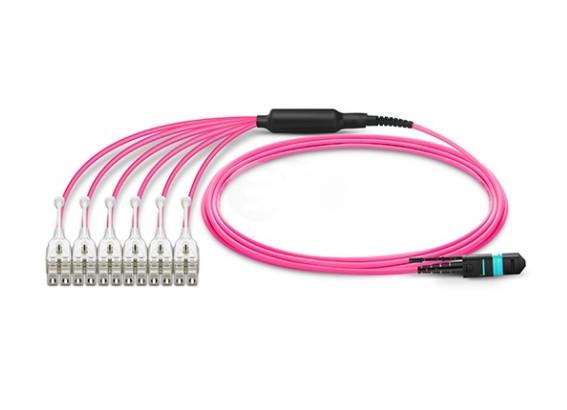8-24 Fibers OM4 HD BIF Mtp Breakout Cable Multimode LSZH Bunch