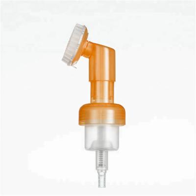 Solid Orange Reusable Foaming Soap Dispenser With Soft And Food Grade Silicone Brush