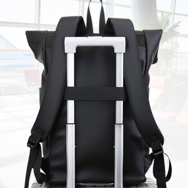 Colefa Male Outdoor Waterproof 16 Inch Computer Rucksack Work Commuting Travel Large Capacity College Student Roll up Backpack