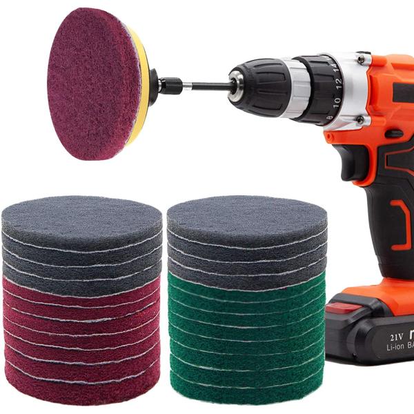 4 Inch Drill Power Brush Tile Scrubber Scouring Pads Cleaning Kit
