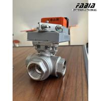 Aço inoxidável Eléctrico de alta temperatura de linha de fio de serrada válvula de esferas de três vias para a indústria do petróleo e energia