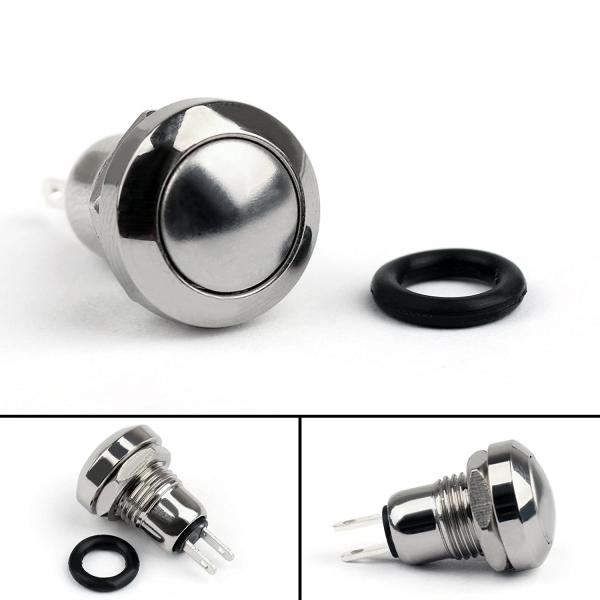 250V Illuminated Latching Push Button Switch / 8mm Metal Push Button Switch