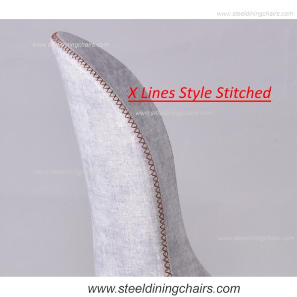 Hotel Home Fabric Covers 50cm 56cm Steel Frame Dining Chairs