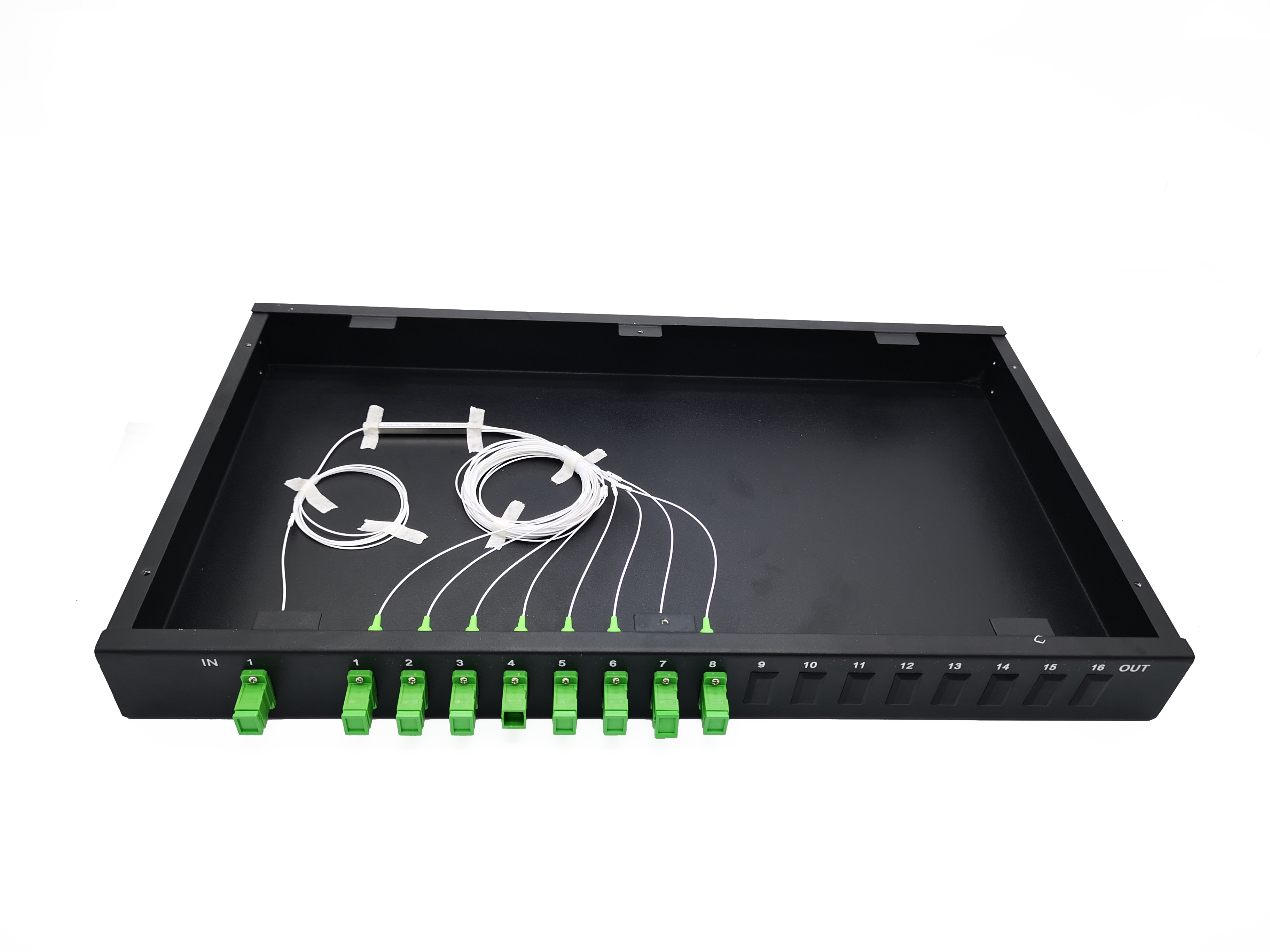 19 Inch Rack-Mount PLC Splitter Chassis 1x8 Splitter Optical Splitter Box  for FTTH