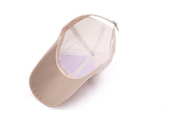 Adjustable 6 Panel Mesh Ball Caps , Mesh Golf Hats Absorb Sweat Simple Style