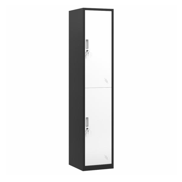 Vertical 2 Doors Steel Clothes Wardrobe Metal Bedroom Storage Locker