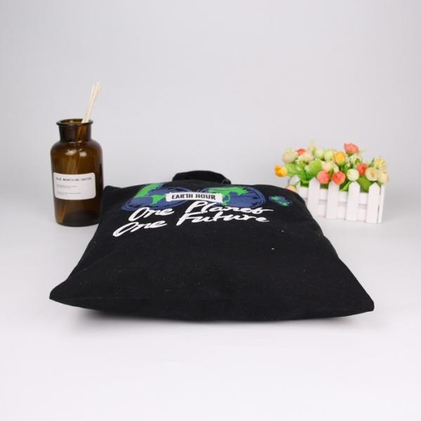 Black And White Reusable Shopping Bags Standard Size Tote Carry Canvas Cotton Cloth
