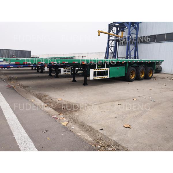 CE 3 Axles 50 Tons Flatbed Container Trailer Customized For Front Board