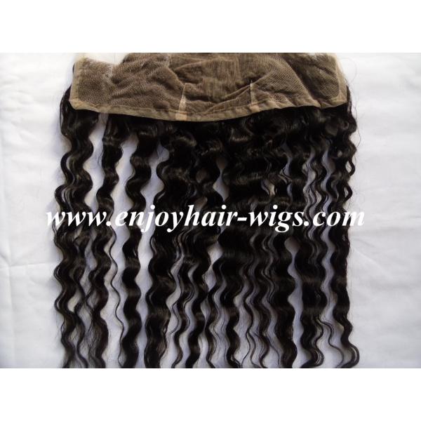 Lace frontal 13''x4'' ,malaysian virgin hair natural color deep wave 10''-24''length