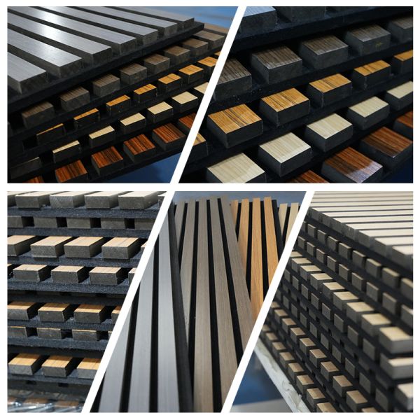 Black Noise Reduction Acoustic Slat Wood Panels Durable 3D Wall Panel For Home Decor