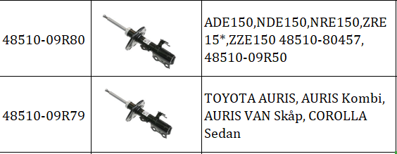 2007 TOYOTA COROLLA 48510-80457 ADE150L-DEFNY 2007-2012 TOYOTA AURIS 48510-09R80 4851009R80 4851009R79