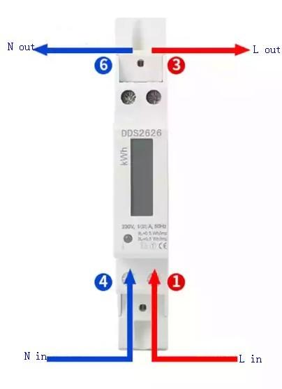 CE Standard 1pole width mini din rail kwh energy meter with super capacitor