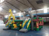da selva inflável do campo de jogos da corrediça do leão-de-chácara do parque de diversões do PVC de 0.55mm tema animal