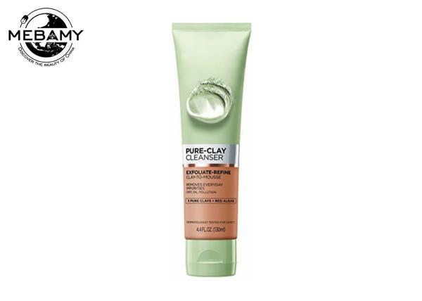 Exfoliate o limpador facial dos cuidados com a pele, argila que pura o limpador facial refina cuidados com a pele