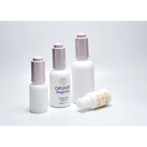 Jade White Opaque Glass Bottles With Push Button Dropper Cap, Opal Glass Serum Bottles, Cosmetic Bottles Wholesale