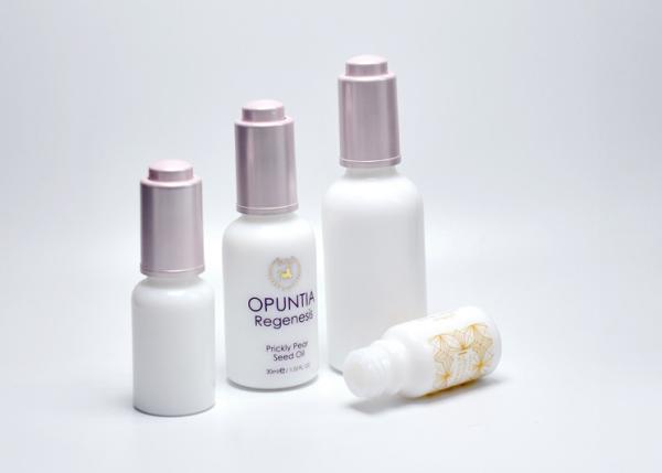 Jade White Opaque Glass Bottles With Push Button Dropper Cap, Opal Glass Serum Bottles, Cosmetic Bottles Wholesale