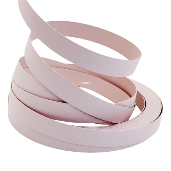 A2054 Matte Blush Pink PVC Edge Banding Strip, Wear Resistant Furniture Edge Tape For Wardrobe Cabinet Vanity