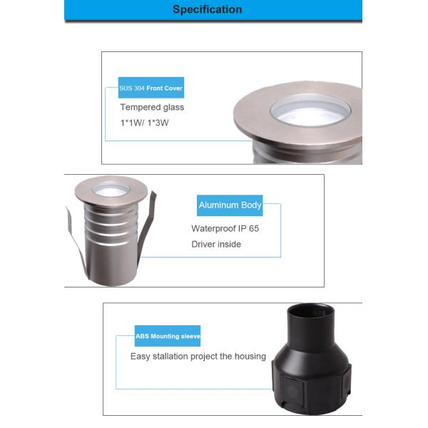 Warm / Cool White Aluminum LED Underground Light , Outdoor LED Stair Lights