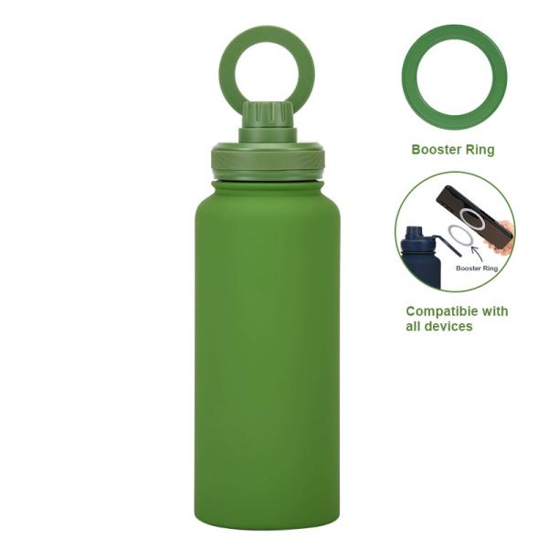 New Cross-border Mobile Phone Magnetic Stand Water Cup Outdoor Large-capacity 1L Insulated Cup Stainless Steel Sports Water Bottle