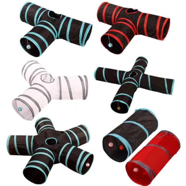 Животная киска трубок прокладывает тоннель взаимодействующая игрушка дома лабиринта с сумкой хранения