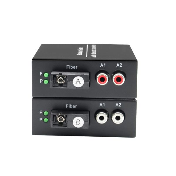 Unidirectional RCA Audio Extender 2 Channel Fiber Optic Extender 1310nm / 1550nm