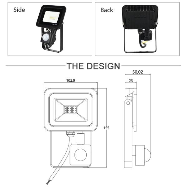 Алюминиевые ультра тонкие света потока СИД датчика 10w на открытом воздухе