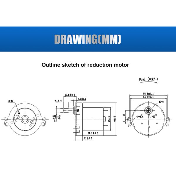 Custom 12V Low Noise Brushed DC Electric Motor 24V Robot Gearbox