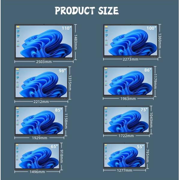 98 Inch 20 Point Multi Touch Interactive Digital Board with Built in Speakers Microphone for Video Conference