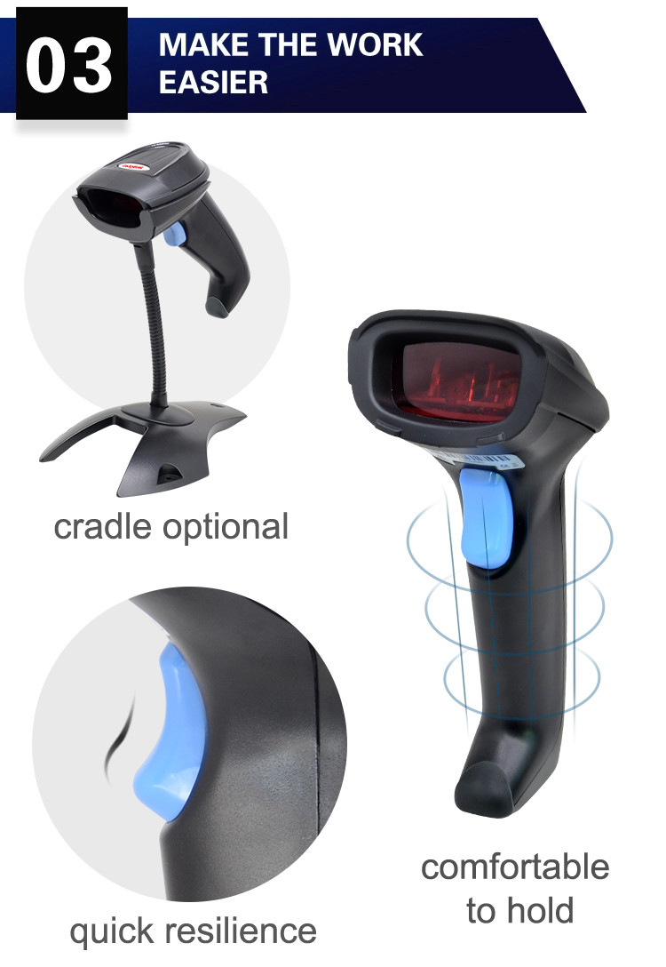 Handheld связанный проволокой читатель кода штриховой маркировки USB RS232 1D проверки супермаркета блока развертки штрихкода POS