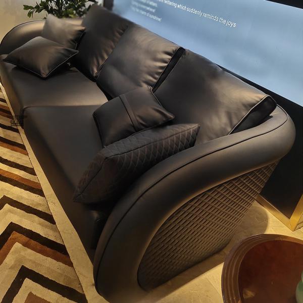 Leather Corner Couch Modular 37.8x28.3in Luxury Living Room Furniture Sets