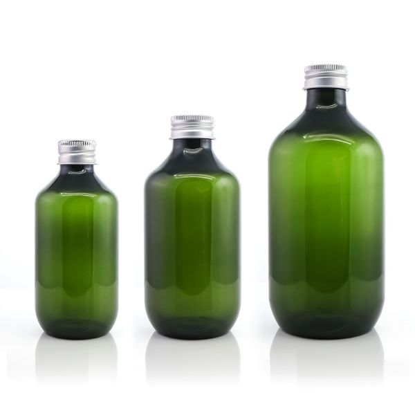 Smooth Surface Soft Touch Round Plastic Cosmetic Bottle with Screw Cap for Hair Care Products in Recyclable Material