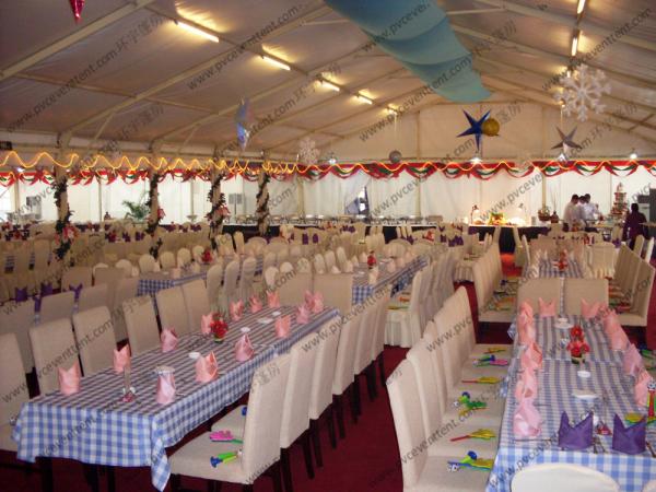 25*50m White Big PVC Party Tent Close to Riverside For Christmas