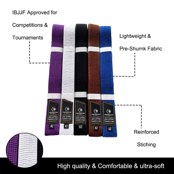 Durable 100% Cotton 240grams BJJ Blue Belt For Adults Training And Competitions