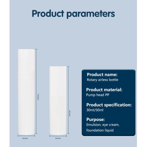 Бутылки 30ML и 50ML насоса PP роторные меняемые безвоздушные