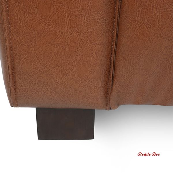 Modern 3-Seat Sofa Large Couch for Living Room, Leather Sofa with Deep Cushions