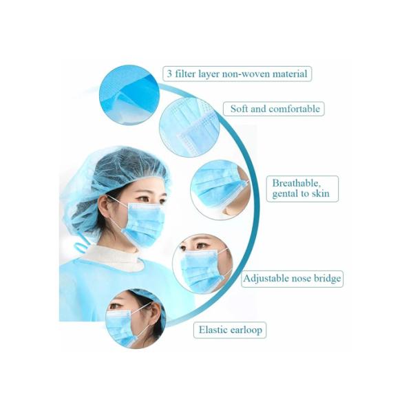 Дыхательная маска белого цвета медицинская, сложенные устранимые хирургические маски