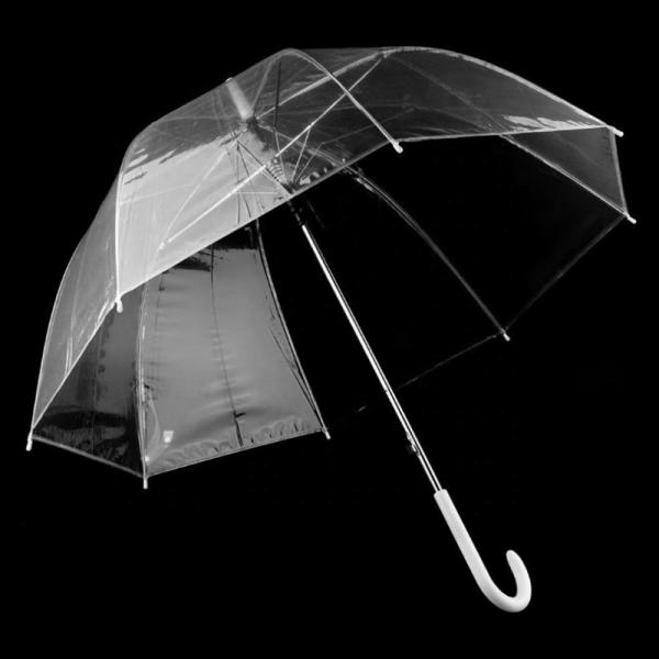 Windproof Waterproof Auto Open Clear Bubble Umbrella with Cute Design Style and Ribs