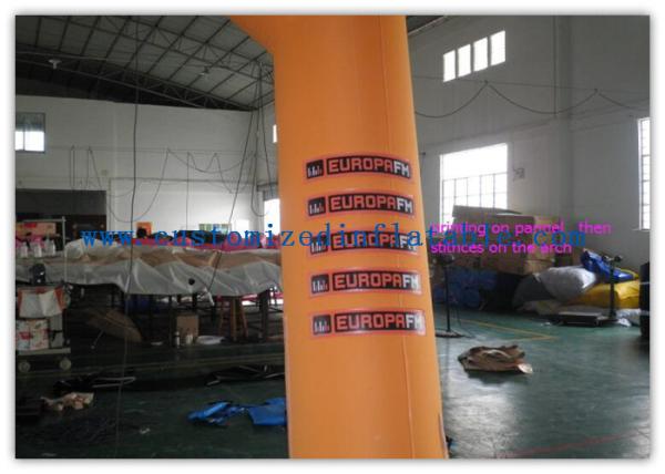 Orange Custom Inflatable Race Arch , Inflatable Archway 420D Oxford Cloth Material