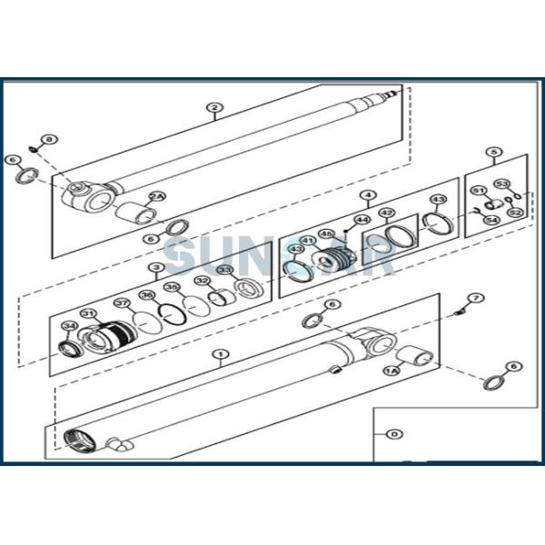 4614058 DEERE Blade Angle Hydraulic Cylinder Seal Repair Kit