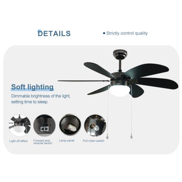 ceiling fan Мотор AC лезвий MDF потолочного вентилятора 6 переключателя цепи тяги ресторана
