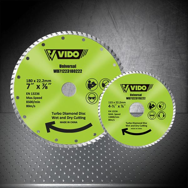 115x22.2mm Diamond Turbo Grinding Cutting Disc, processo de alargamento da lâmina, vida mais por muito tempo ativa