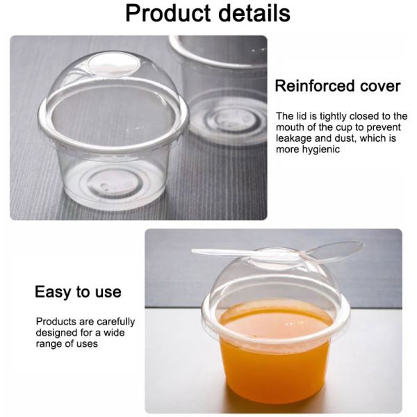 Small Plastic PP Disposable Mango jelly dessert cups For Pudding Ice Cream