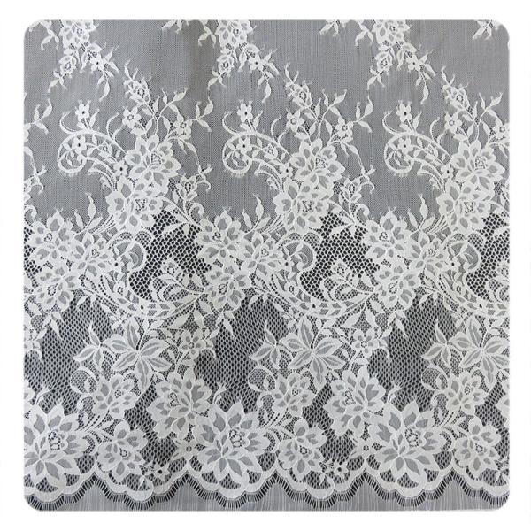 Beautiful white Nylon Eyelash Elastic Lace Trim / Decorative Lace Trim