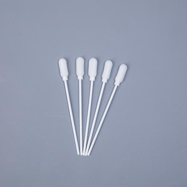 White Sterile Cotton Swabs Plastic Sticks Sponge Tip 18.5 Mm Head Length